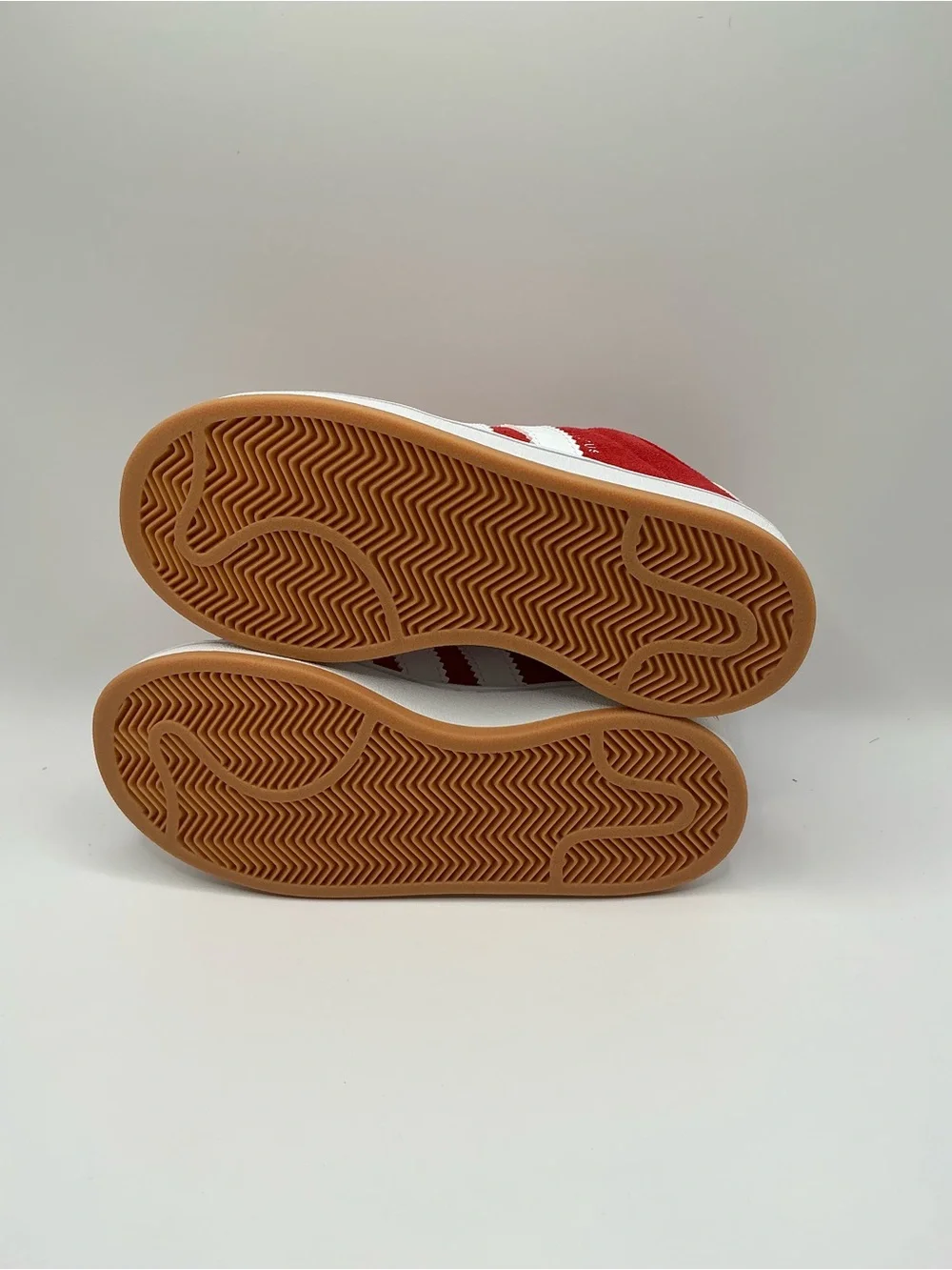 Adidas Campus Kids Red Suede Sneakers with White Stripes - Athletic Casual